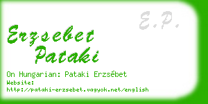 erzsebet pataki business card